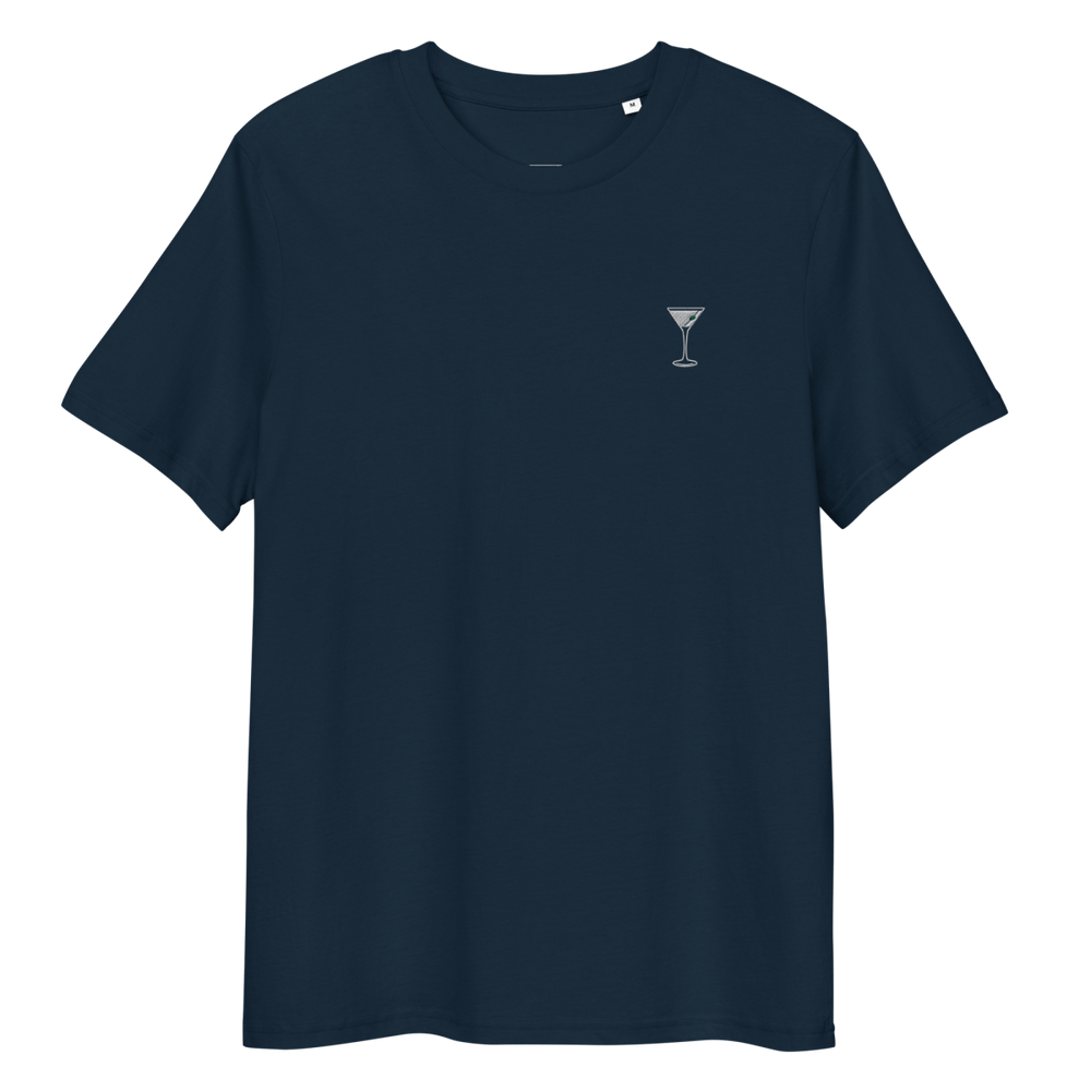 The Dry Martini glass organic t-shirt - French Navy - Cocktailored
