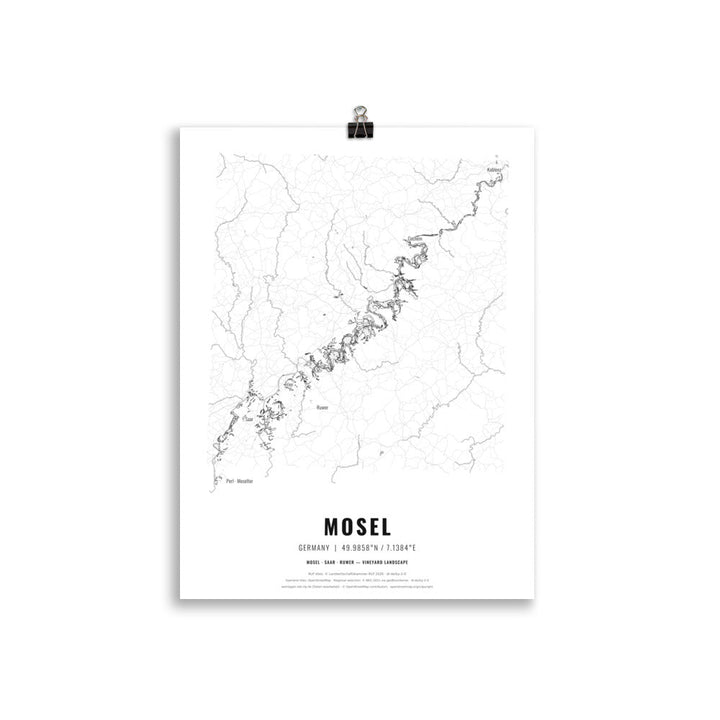 The Mosel Wine Map Poster - 30x40 cm - Cocktailored