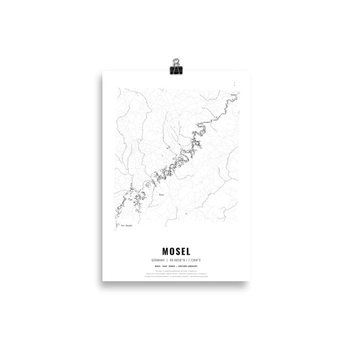 The Mosel Wine Map Poster - 21x30 cm - Cocktailored