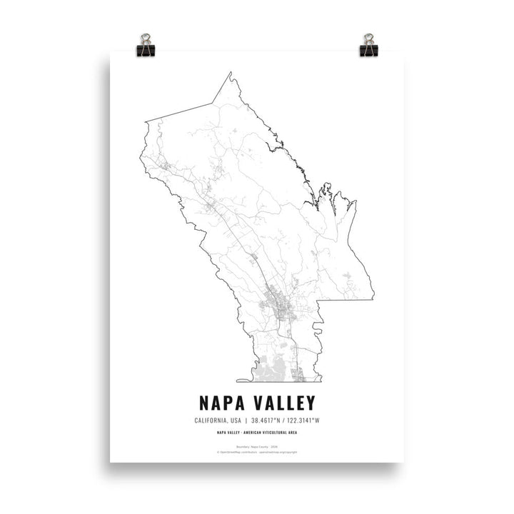 The Napa Valley Wine Map Poster - 50x70 cm - Cocktailored