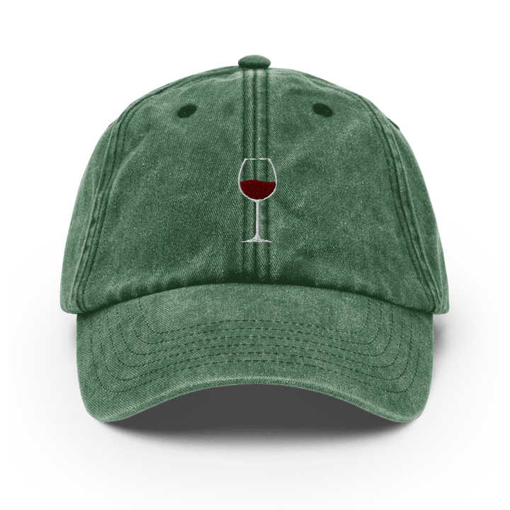 The Red Wine Glass. Vintage Hat - Vintage Bottle Green - Cocktailored