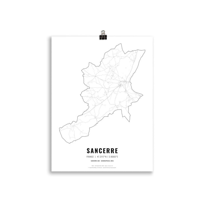 The Sancerre Wine Map Poster - 30x40 cm - Cocktailored