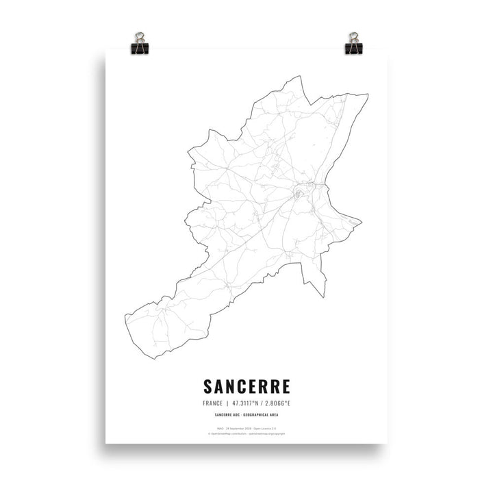 The Sancerre Wine Map Poster - 50x70 cm - Cocktailored
