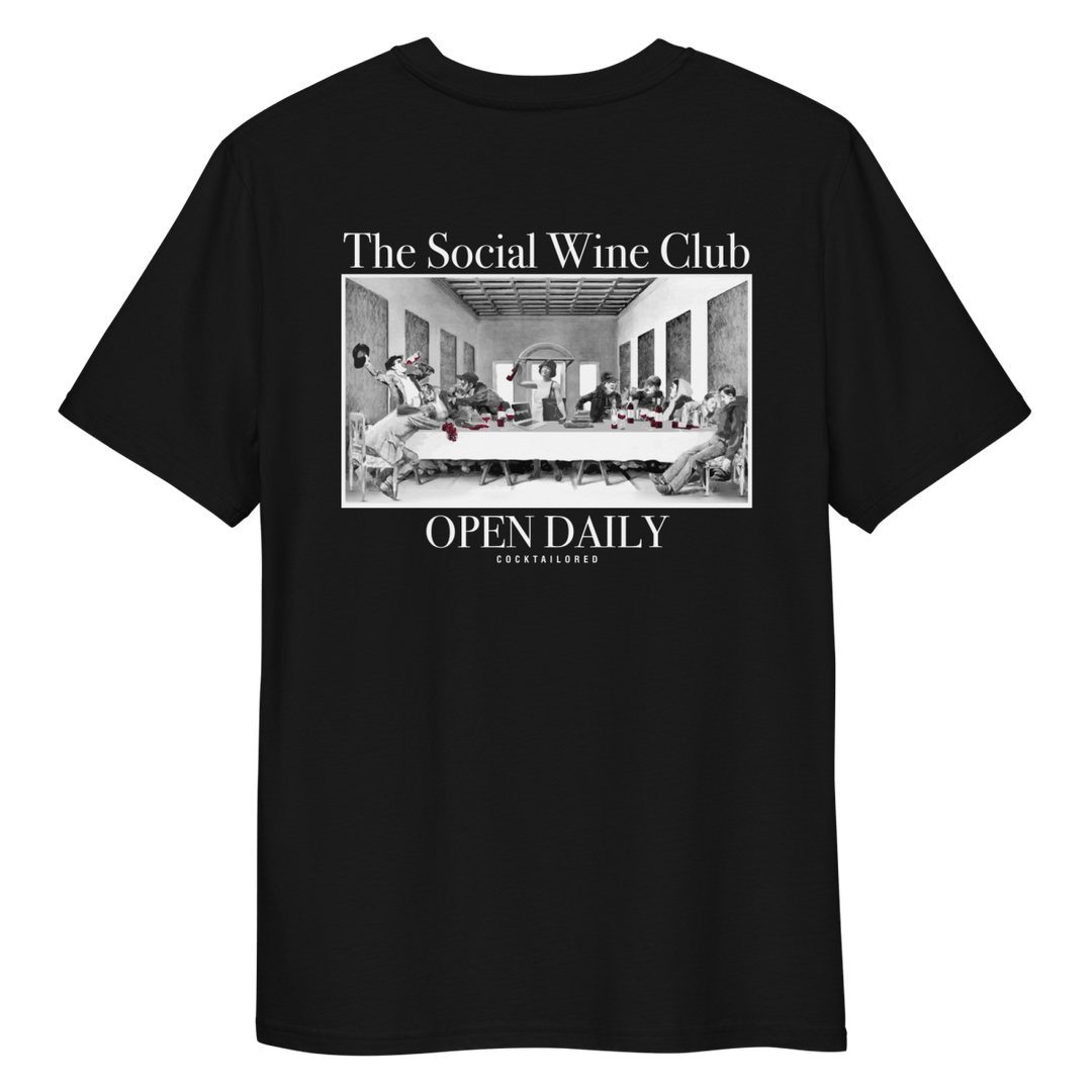 The Social Wine Club. Organic T-shirt - Black - Cocktailored