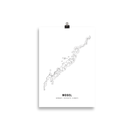 The Mosel Wine Map Poster - 21x30 cm - Cocktailored