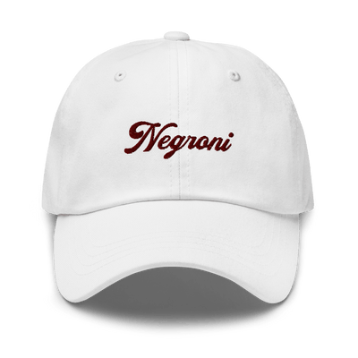 The Negroni Script Dad Hat - White - - Cocktailored