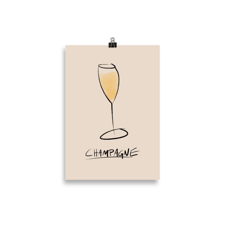 The Painted Champagne Poster - 21x30 cm - Cocktailored